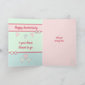 Blauwe roze verjaardag met foto kaart (Binnen)