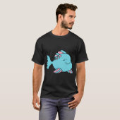 blauwe roze vis t-shirt (Voorkant volledig)