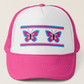 Blauwe Roze Vlinder Trucker Pet (Voorkant)