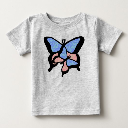Blauwe & Roze Vlinders Baby/Peuter T-shirt (Voorkant)