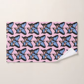 Blauwe & Roze Vlinders Badhanddoek Set Bad Handdoek (Handdoek)