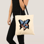 Blauwe & Roze Vlinders Canvas tas (Voorkant (product))