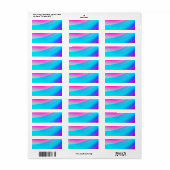 Blauwe roze waterverf abstracte pastel etiket (Full Sheet)