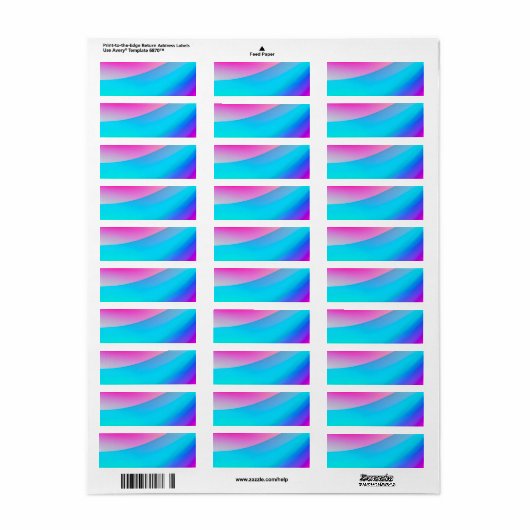 Blauwe roze waterverf abstracte pastel etiket (Full Sheet)