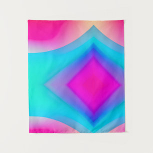 Blauwe roze waterverf abstracte pastel wandkleed