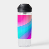 Blauwe roze waterverf abstracte pastel waterfles (Achterkant)