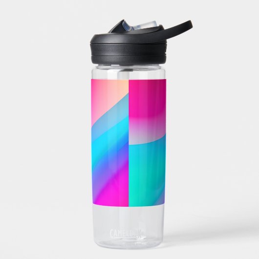 Blauwe roze waterverf abstracte pastel waterfles (Links)