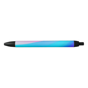 Blauwe roze waterverf abstracte pastel zwarte inkt pen