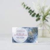 Blauwe roze Waterverf Creative Coach Entrepreneurs Visitekaartje (Staand voorkant)