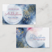 Blauwe roze Waterverf Creative Coach Entrepreneurs Visitekaartje (Voorkant / Achterkant)