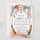 Blauwe roze Waterverf Dreamweaver Baby shower Idee Kaart (Voorkant)