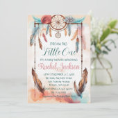 Blauwe roze Waterverf Dreamweaver Baby shower Idee Kaart (Staand voorkant)