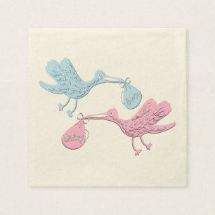 Blauwe roze winkels servetten