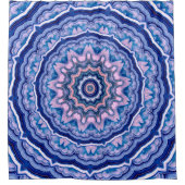 Blauwe roze witte Agate Boho Mandala Douchegordijn (Voorkant)