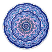 Blauwe roze witte Agate Boho Mandala Keramische Knop (Voorkant)