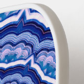 Blauwe roze witte Agate Boho Mandala Pickleball Paddle (Links Detail)