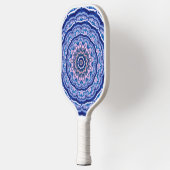 Blauwe roze witte Agate Boho Mandala Pickleball Paddle (Links)