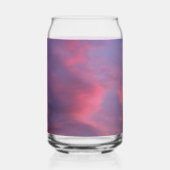 Blauwe Roze Wolken Blikvorm Glas (Achterkant)