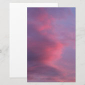 Blauwe Roze Wolken Briefpapier (Voorkant / Achterkant)