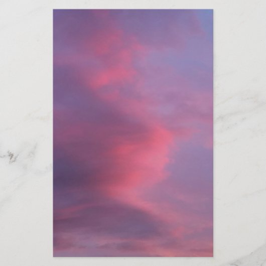 Blauwe Roze Wolken Briefpapier (Voorkant)