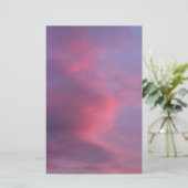 Blauwe Roze Wolken Briefpapier (Staand voorkant)