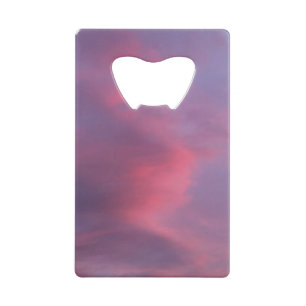 Blauwe Roze Wolken Creditkaart Flessenopener