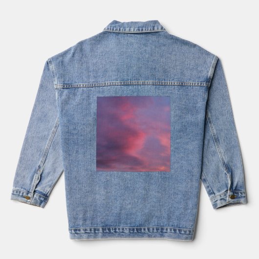 Blauwe Roze Wolken Denim Jacket (Achterkant)
