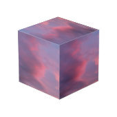 Blauwe Roze Wolken Kubus (Achter hoekig)