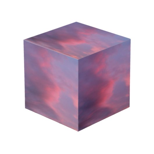Blauwe Roze Wolken Kubus (Voorkant hoekig)