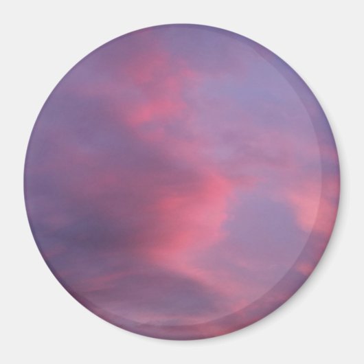 Blauwe Roze Wolken Magneet (Voorkant)