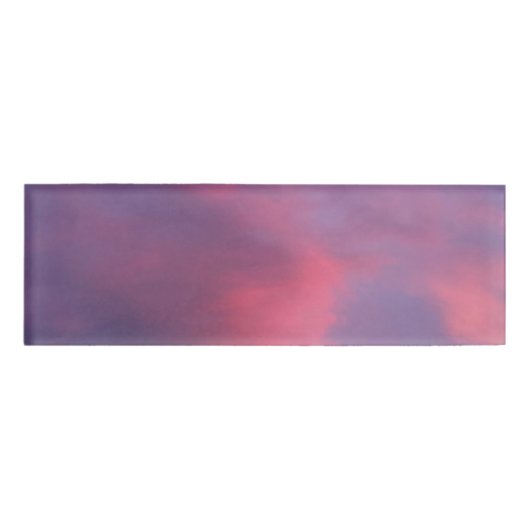 Blauwe Roze Wolken Naambadge (Voorkant)