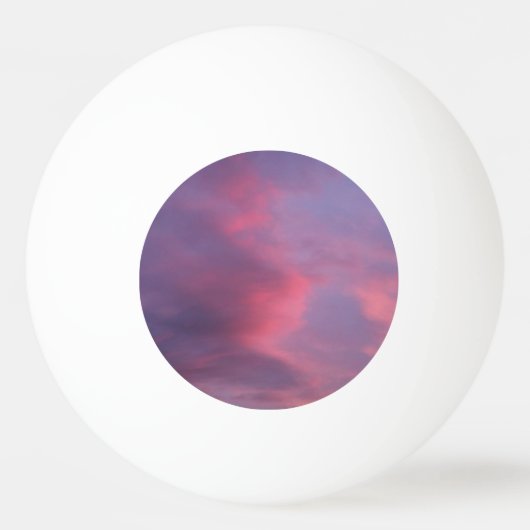 Blauwe Roze Wolken Pingpongbal (Voorkant)