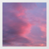 Blauwe Roze Wolken Raamsticker (Vel)