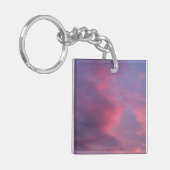 Blauwe Roze Wolken Sleutelhanger (Voorkant Links)