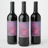 Blauwe Roze Wolken Wijn Etiket (Flessen)