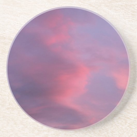 Blauwe Roze Wolken Zandsteen Onderzetter (Voorkant)