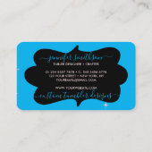 Blauwe roze zelfgemaakte mok visitekaartje (Achterkant)