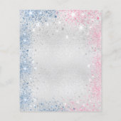 Blauwe roze zilveruitnodiging voor een baptismejon flyer (Achterkant)