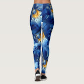 Blauwe Rozen, aangepaste Leggings voor het Floral  (Achterkant)