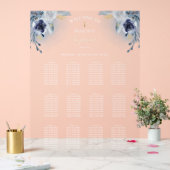 blauwe rozen Baptisme-zittingskaart Acryl Bord (Huwelijk)