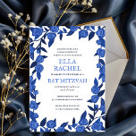 Blauwe Rozen Bat Bar Mitzvah Modern Meisje Custom Kaart<br><div class="desc">Perfecte kaart om een bat mitswa, bar mitswa of andere Joodse viering aan te kondigen! Met de hand gemaakte kunst voor jou! VOLLEDIG ! Klik hierboven op "Personaliseren" om de tekst te bewerken. Klik op "bewerken met het ontwerpgereedschap" om de lettertypen, kleuren en plaatsingen aan te passen en de achterzijde...</div>