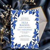 Blauwe Rozen Bat Bar Mitzvah Modern Meisje Custom Kaart