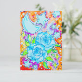Blauwe Rozen Bedankkaart (Staand voorkant)