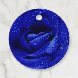 Blauwe rozen bloem bedankjes labels