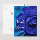 Blauwe rozen bloem briefkaart (Voorkant / Achterkant)