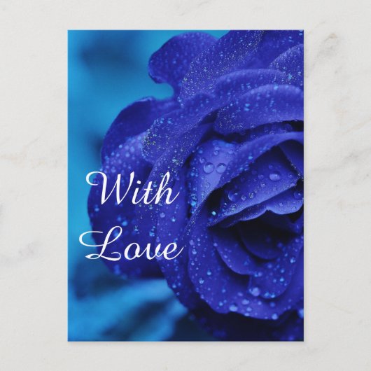 Blauwe rozen bloem briefkaart (Voorkant)