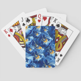 Blauwe Rozen Bloem Foto Patroon Speelkaarten