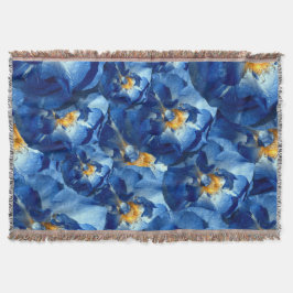 Blauwe Rozen Bloem Foto Patroon Worpdeken Deken