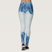 Blauwe rozen bloemblaadjes leggings (Achterkant)