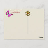 BLAUWE ROZEN, BLOEMEN EN VLINDERS, Bloemenpaasfees Briefkaart (Achterkant)